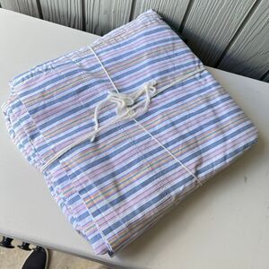 Lauren Ralph Lauren Cotton Pastel Stripe Queen Sheet + 2 Pillowcases Set